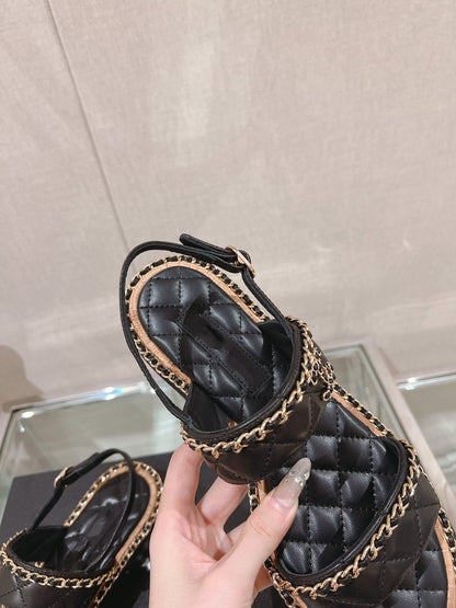 slingbacks sandal 30 black quilted lambskin