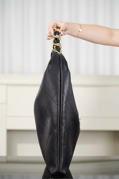CC 2025 Bag 53cm Black Gold Calfskin 300852 Best Version