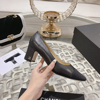 cc pump 6.5 black lambskin