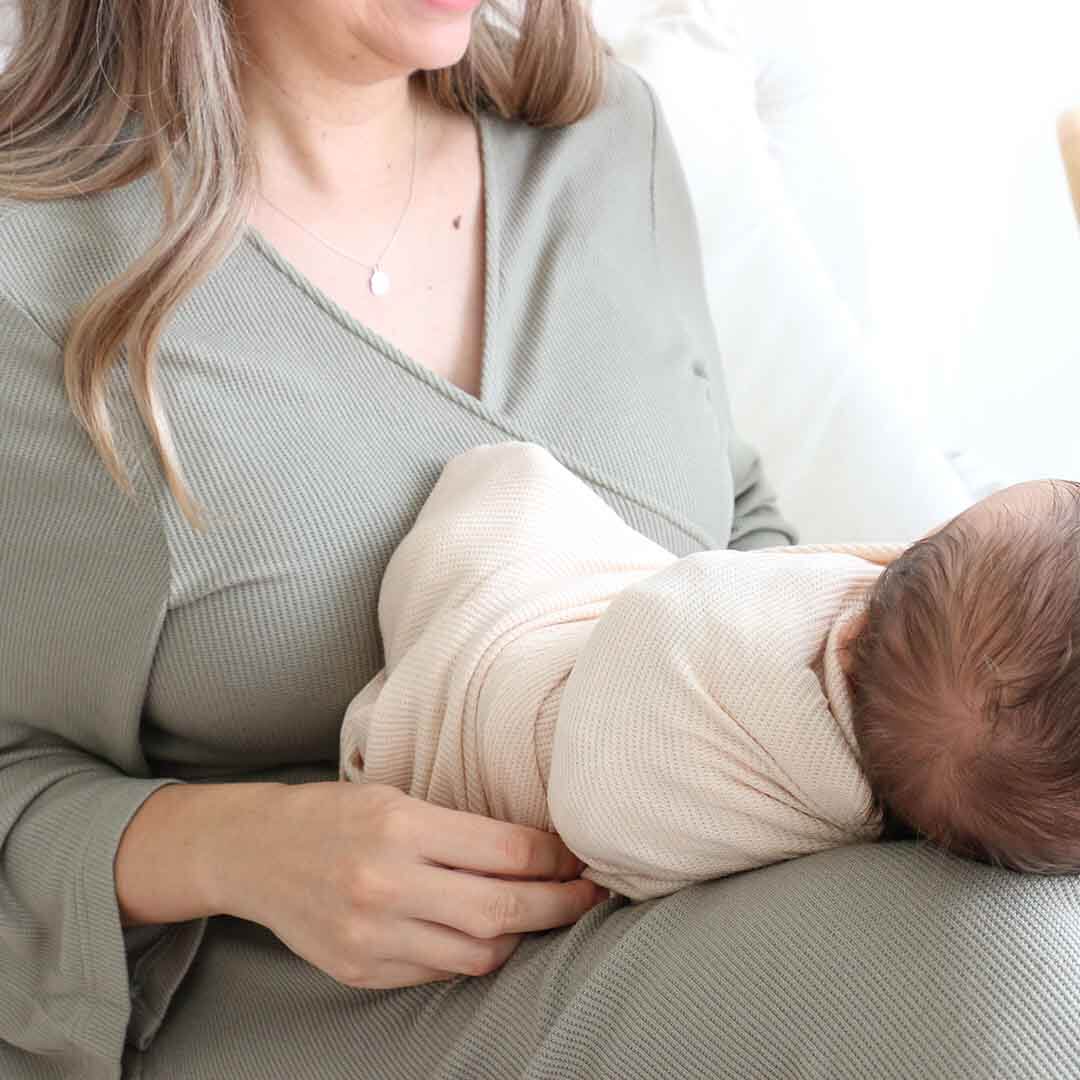 Oatmeal Bamboo Waffle Oversized Swaddle Blanket